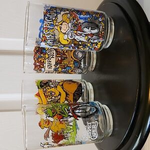 Set of 4 vintage muppet caper glasses